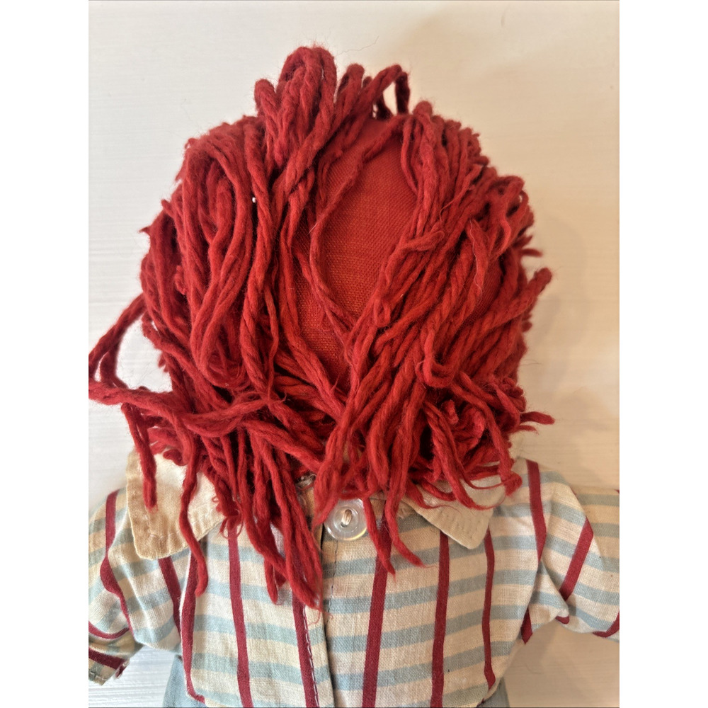 Vintage Knickerbocker Raggedy Ann Doll Plush Overalls Outfit Classic - Picture 8 of 16